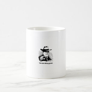 Lustiger Vintage-Mann, der zeigt - Du machst das g Kaffeetasse