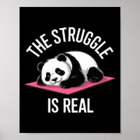 Lustiger Vintage-Panda-Yoga-Turnspruch Die Qual