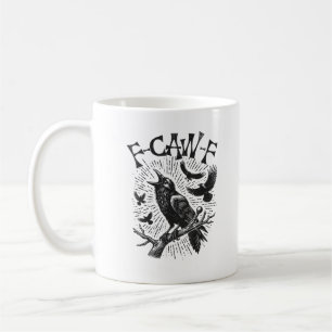 Lustiger Vintage-Rabe F-Caw-F Kaffeetasse