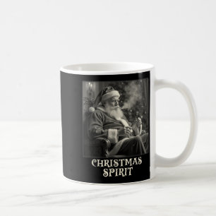 Lustiger Vintage rauchender Weihnachtsmann Weihnac Kaffeetasse