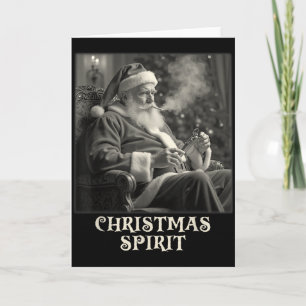 Lustiger Vintage rauchender Weihnachtsmann Weihnac Karte