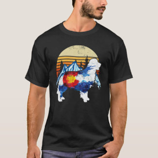 Lustiger Vintage-Retriever-Hund Colorado-Flagge So T-Shirt
