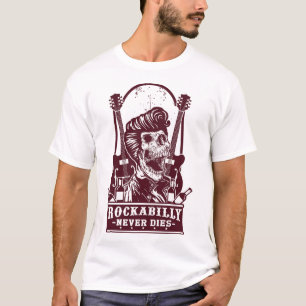 Lustiger Vintage Rockabilly-Skelett T-Shirt