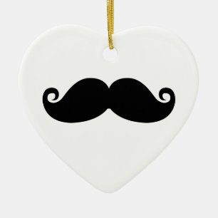 Lustiger Vintage-Schwarzer Schnurrbart Keramik Ornament