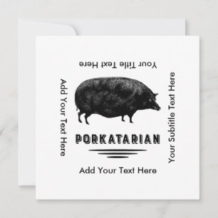 Lustiger Vintage-Schwein-Speckliebhaber-Humor Einladung
