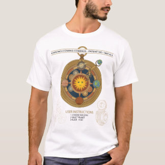 Lustiger Vintage-Sonnensystem-Steampunk-Kompass T-Shirt