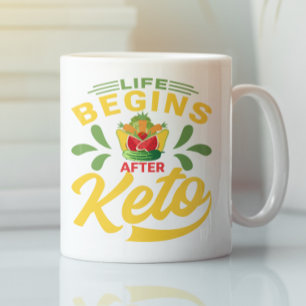 Lustiger Vintage-Spruch: Das Leben beginnt nach Ke Kaffeetasse
