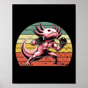 Lustiger Vintage-Stil Boxen Axolotl Boxer Tolles B Poster