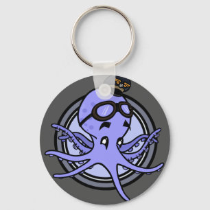 LUSTIGER VINTAGE-STIL OCTOPUS-PILOT-RUNDER SCHLÜSS SCHLÜSSELANHÄNGER