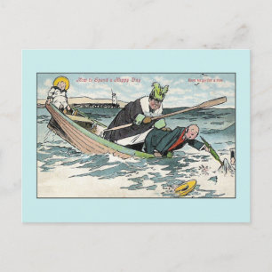 Lustiger, vintage Strand Humor Schönen Tag Postkarte