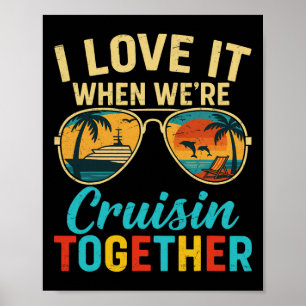 Lustiger Vintage-Urlaub auf Kreuzfahrt Ich liebe e Poster