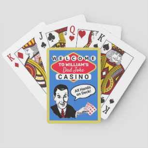 Lustiger Vintage-Väter-Witz-Casino-Personalisierte Spielkarten