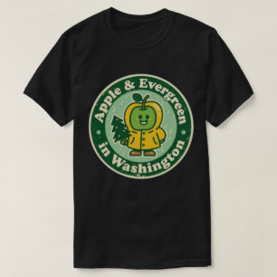 Lustiger Vintage-Washington-Apfel-Regenmantel Retr T-Shirt