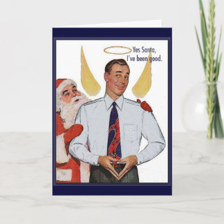 Lustiger Vintage-Weihnachtsengel Feiertagskarte