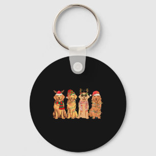 Lustiger Vintage-Weihnachtsmann Golden Retriever H Schlüsselanhänger
