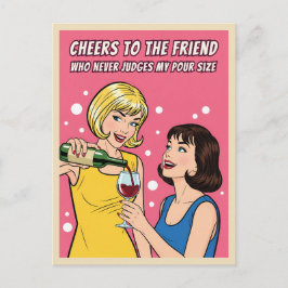 Lustiger Vintage-Wein-Humor Bester Freund Pop-Art Postkarte