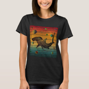 Lustiger Vintage-Weltraumhai T-Shirt