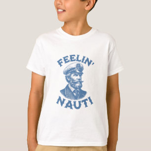 Lustiger Vintage-Yacht-Kapitän fühlt sich frech T-Shirt