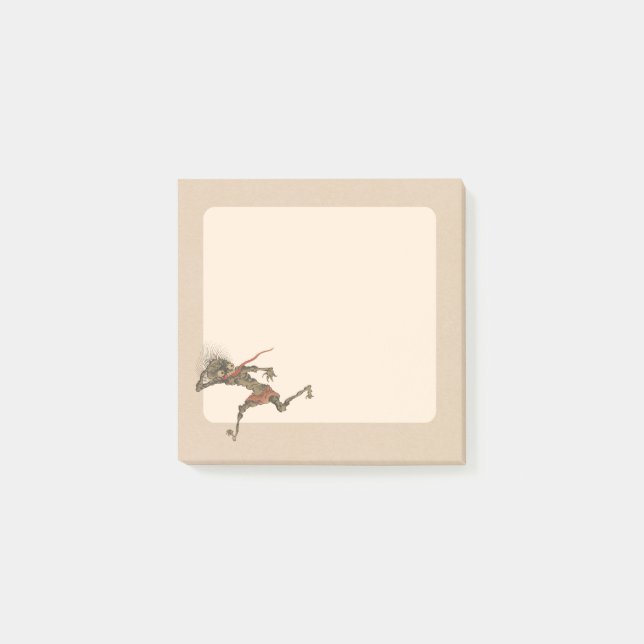 Lustiger Vintage-Yokai-Geist Post-it Klebezettel (Vorderseite)