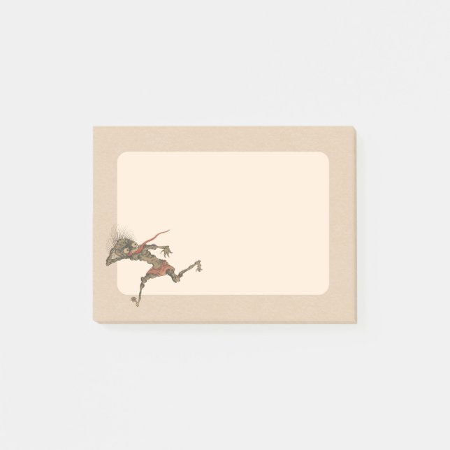Lustiger Vintage-Yokai-Geist Post-it Klebezettel (Vorderseite)