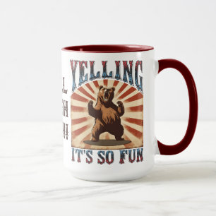 Lustiger Vintage-Zirkus wütender Bär schreit ist l Tasse