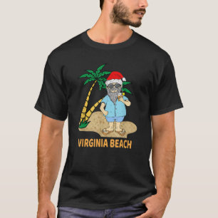 Lustiger Virginia Beach Urlaub Santa Thema Männer T-Shirt