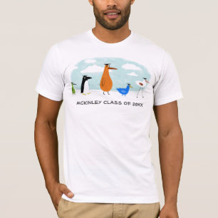 Lustiger Vogel absolviert mit anpassbarem Text T-Shirt