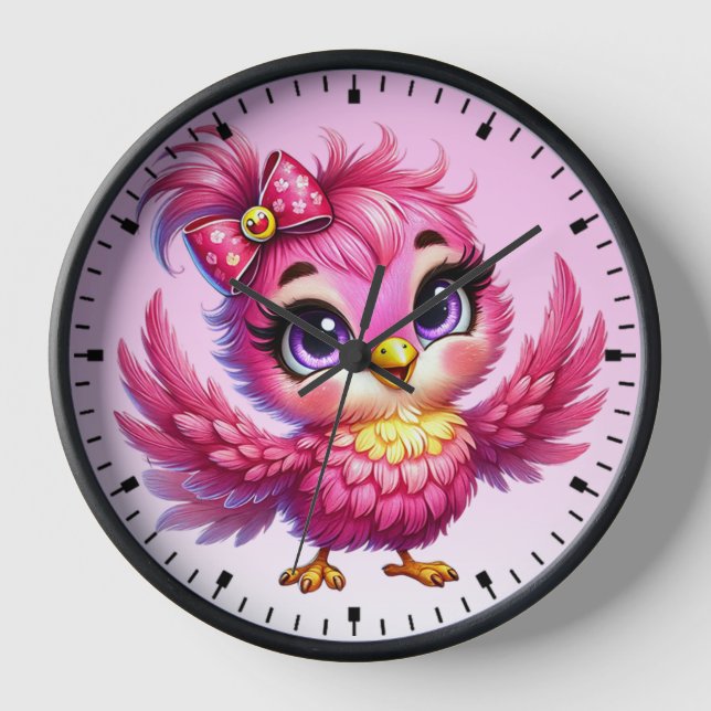 Lustiger Vogel Cartoon Sublimation-56342 Uhr (Vorderseite)