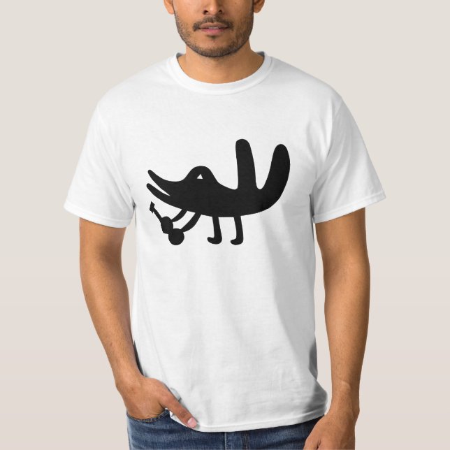 Lustiger Vogel, der lustige Musik mit einer T-Shirt (Vorderseite)
