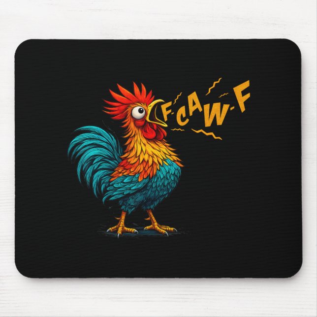 Lustiger Vogel Fcawf Huhn F Caw F Hahn Flüsterer Mousepad (Vorne)