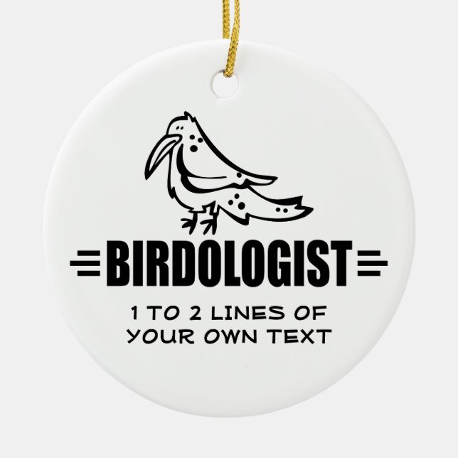 Lustiger Vogel Keramik Ornament (Vorne)