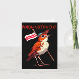 Lustiger Vogel mit Mütze und patriotischer Washing Karte