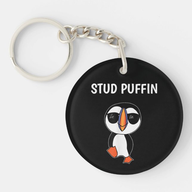 Lustiger Vogel Stud Puffin Schlüsselanhänger (Vorderseite)