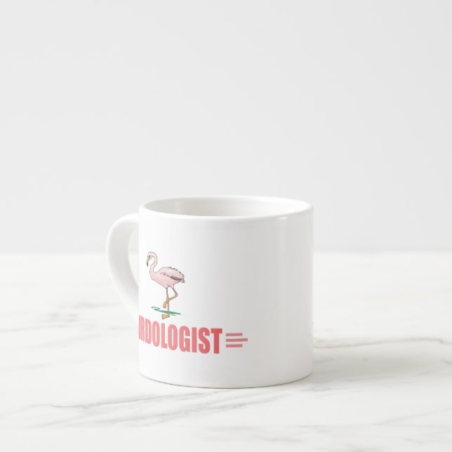 Lustiger Vogelbeobachtung-Flamingo Espressotasse (Vorderseite Links)