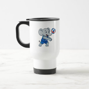 Lustiger Volleyball-Elefant Sport Reisebecher