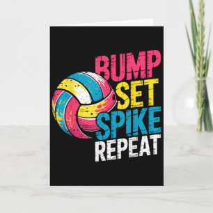 Lustiger Volleyball-Witz Bump Set Spike Repeat Spi Karte