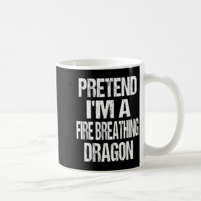 Lustiger vorgespielter feuerspeiender Drache Hallo Kaffeetasse (Rechts)
