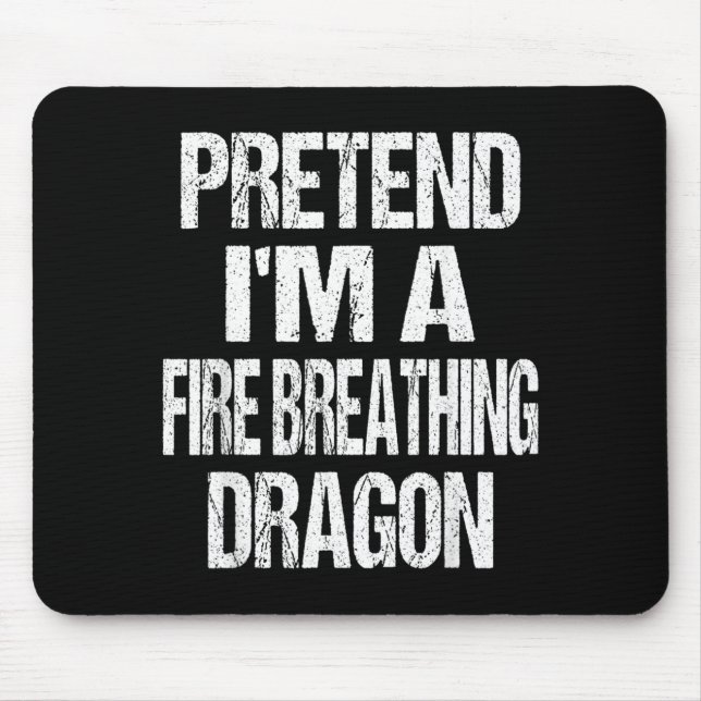 Lustiger vorgespielter feuerspeiender Drache Hallo Mousepad (Vorne)