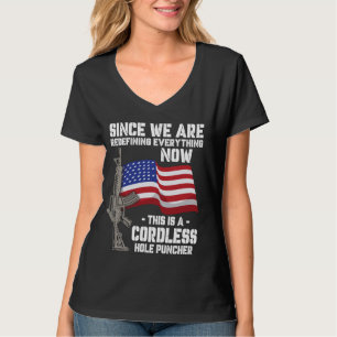 Lustiger Waffennarr kabelloser Locher Vintage Amer T-Shirt