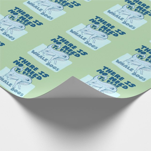 Lustiger Walfischhund Geschenkpapier (Ecke)