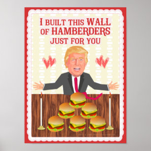 Lustiger Wand-Valentinstag Donald Trump Hamberders Poster