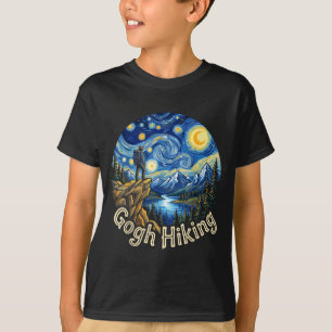 Lustiger Wanderer gogh Wandern Sternennacht Kunst T-Shirt