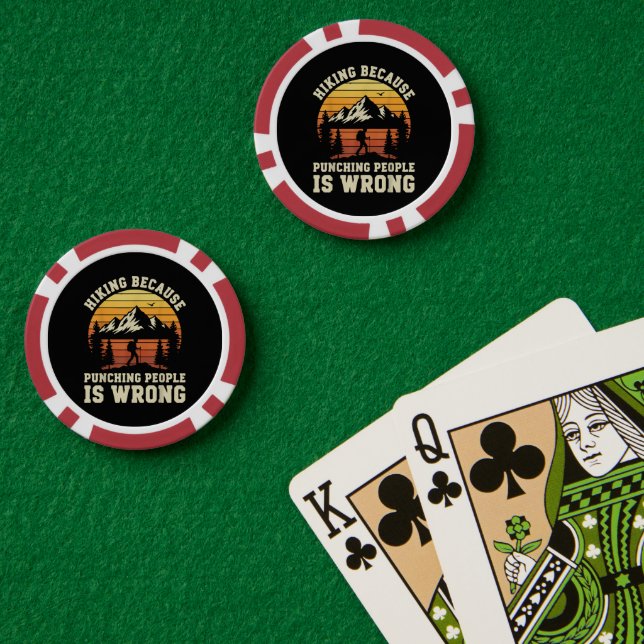 Lustiger Wanderer Outdoor-Wandern Pokerchips (Pokertisch (doppelt))