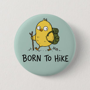 Lustiger Wandervogel Cartoon Button