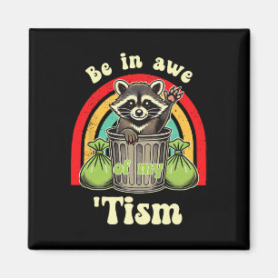 Lustiger Waschbär-Autismus-Bewusstsein-Sei in Ehrf Magnet