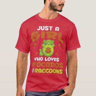 Lustiger Waschbär Avocado Tierliebhaber Mädchen Fr T-Shirt