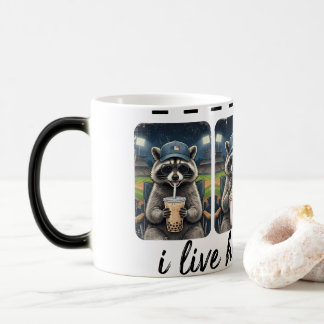 Lustiger Waschbär-Baseball-Kaffeebecher – Ich lebe Verwandlungstasse