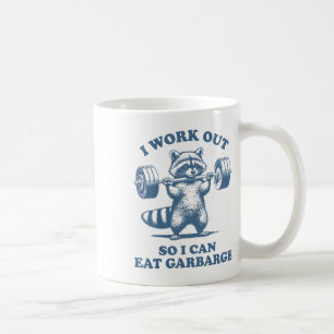 Lustiger Waschbär Fitnessstudio Humor Ich trainier Kaffeetasse