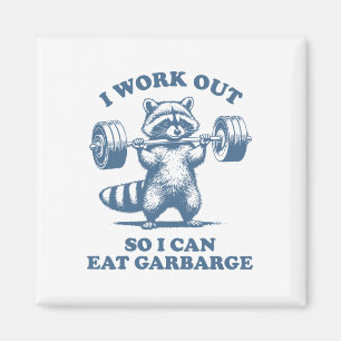 Lustiger Waschbär Fitnessstudio Humor Ich trainier Magnet