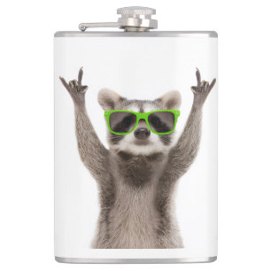 Lustiger Waschbär Flachmann
